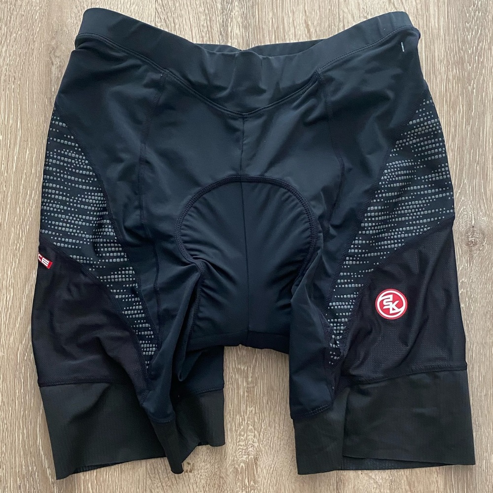 SOUKE SPORTS Men’s Black Reflective Padded Cycling Shorts Size XL